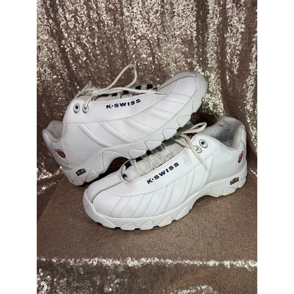 K-Swiss Men's ST329 Low Top Chunky White Leather Walking Shoes Size 14 M